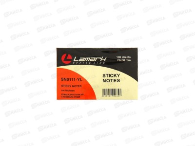 Блок липкий LAMARK  51*76мм 100л желтый, 1111-YL *12/144