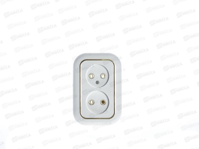 Розетка скрытой установки 2-х местная РС10-393 Валентина золото 171а  *40