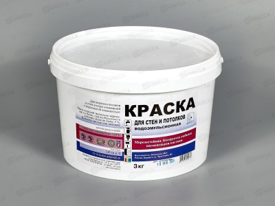 Краска водоэмульсионная для стен и потолков Святозар 3кг  *4