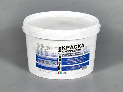 Краска водоэмульсионная концентрированная (супербелая) Святозар 3кг  *4