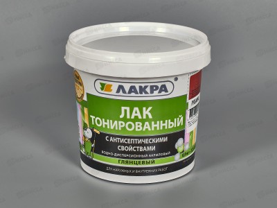 ЛАК воднодисперсионный тонированный Рябина 0,9кг Л-С *6 ЛАКРА