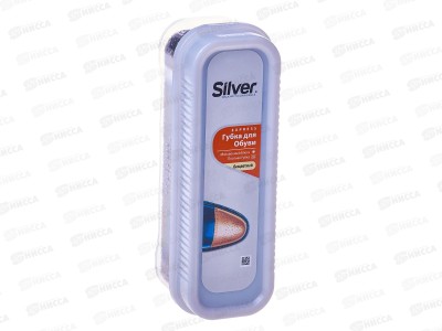 Губка - блеск для обуви, для гладкой кожи, 11x4x4 см, бесцветный, Silver Express