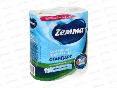 Полотенца бумажные ЗЕВА(Zemma) стандарт 2шт *12