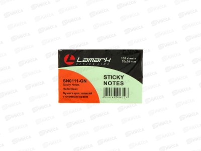 Блок липкий LAMARK  51*76мм 100л зеленый, 1111-GN *12/144