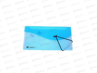 Папка на резинке LAMARK 240*120мм, 4 отделения, прозрачно-синий, 0405-BL *24