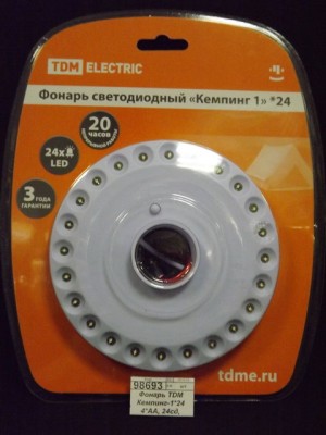 Фонарь TDM Кемпинг-1*24 4*AA, 24сд, подвес/магниты, 72лм/Вт, 0016 *12/72