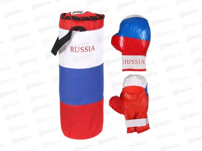 Набор бокса RUS03 (груша+перчатки) D24см, Н60см в сетке 139 158 *6  гб