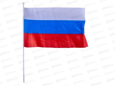 Флаг Россия 30*45 с ручкой (014291)  *12/960  Ж