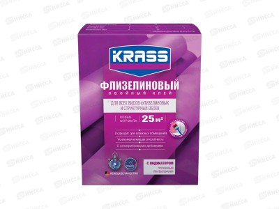 Клей KRASS флизелиновый для обоев 200 грамм  Россия *12