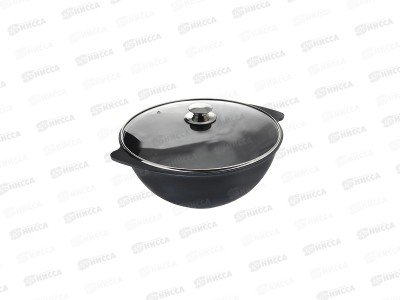 Казан алюминиевый 4,5л  стекляная крышка  к47а *3