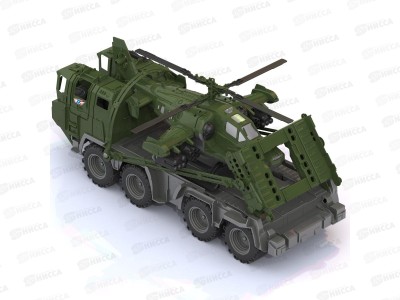 Машина. Военный тягач &quotЩит&quot с вертолетом 256   *4