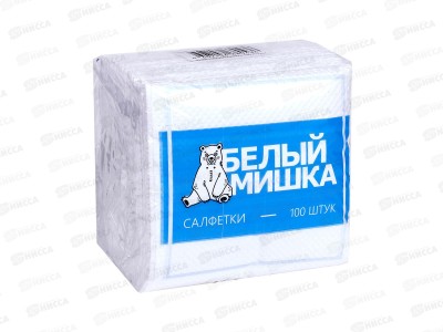 Салфетки ДУЭТ 100шт белые *50