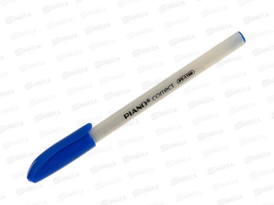 Ручка шариковая PIANO Correct белый треугольный  корпус, синяя, PT-1159 *50/2000