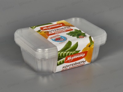 Контейнеры одноразовые Хозяюшка для заморозки универсальный. 0,75л 5шт *32