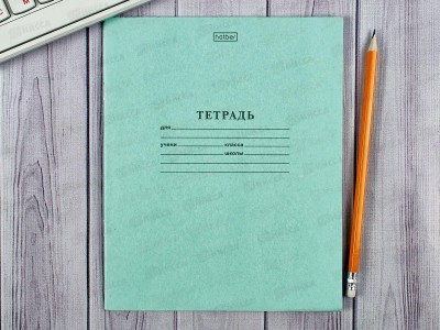 Тетрадь 24 листа клетка Hatber зеленая обложка, 05112 *18/180