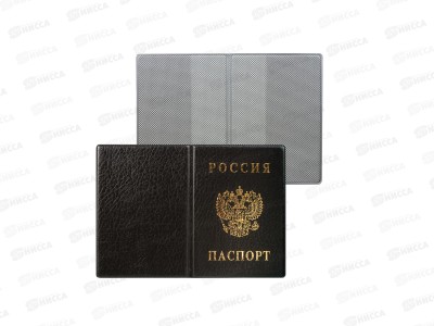 Обложка для паспорта ДПС 2203.В-107 вертикальная чёрная,  *36/288