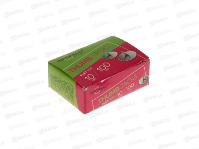 Кнопки канцелярские 100шт 10мм inФОРМАТ металлические, DPM10-100 *10/500