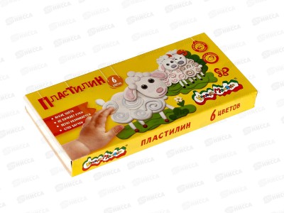 Пластилин  6 цветов  90 грамм Каляка-Маляка со стеком, ПКМ06 *56