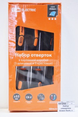 Набор отверток Алмаз 6штук, в картонной коробке., 0204 *8/32