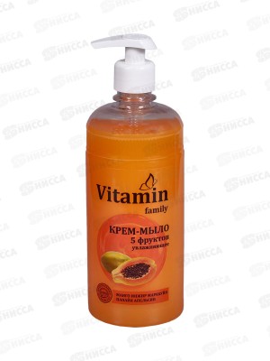 Vitamin Famili жидкое мыло 5 фруктов Увлажняющее 650мл *12