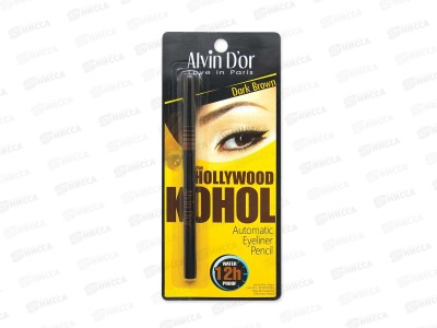 Алвин Дор Р-6 карандаш для глаз автоматический водоотталкивающий HOLLYWOOD тон 02 темно-коричневый