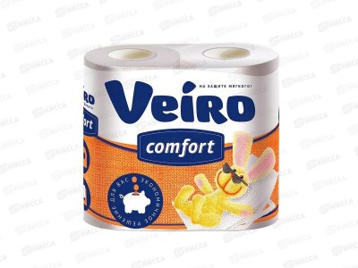 Бумага туалетная Linia Veiro Comfort 2-слойная  4рул  5С24 4*12 *48