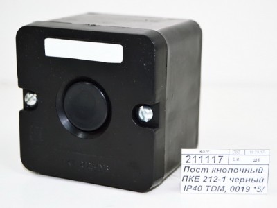 Пост кнопочный ПКЕ 212-1 черный IP40 TDM, 0019 *5/100