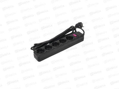 Сетевой фильтр ФАZA  5розеток, 1.8м, FOP-05GS-180 черный *25