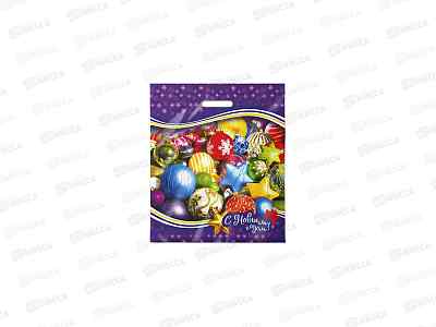 Пакет пробивной Новый Год 40*47  Новогодние игрушки *50/500