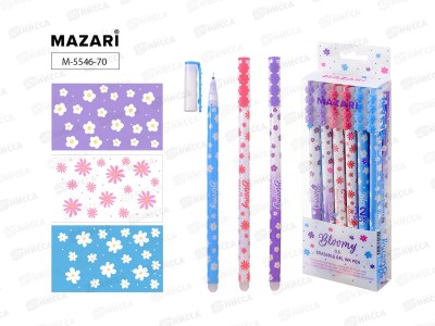 Ручка пишет-стирает MAZARI Bloomy синяя, игла 0.5, M-5546 *12/144/1728