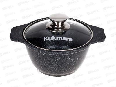 Кастрюля 1,0л со стеклянной крышкой антипригарное покрытие кмт12а  *3