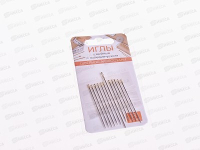 Набор швейных игл 12шт с золотым ушком, сталь 308-060  г