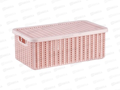 Коробка 6л ВЯЗАНИЕ с крышкой чайная роза М2370 *6