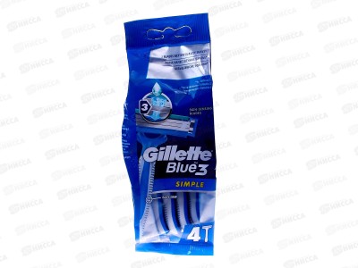 Жиллет Станки Blue Simple3 одноразовые (4шт) *6
