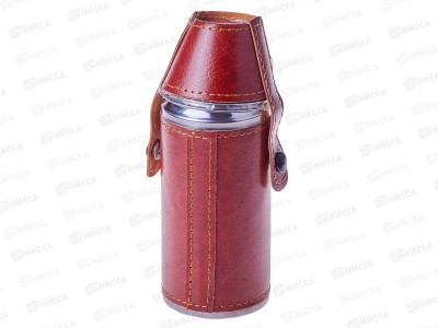 Фляжка 7oz 210мл +2стопки нержавейка+кожзам (048347)  Ж