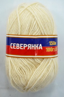 Пряжа Северянка шерсть 30%/верблюжья шерсть 5%/акрил 65% 100гр 150м белый 205 *10