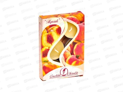 Свеча чайная 12гр аромат упаковка 6шт Персик *1