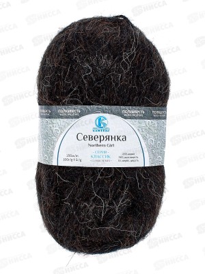 Пряжа Северянка шерсть 30%/верблюжья шерсть 5%/акрил 65% 100гр 150м черный 003 *10