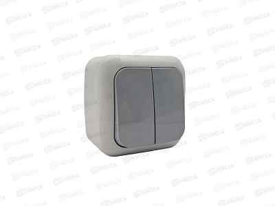 Выключатель двухклавишный T.plast IP54 *10