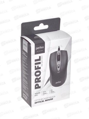 Мышь PERFEO опт. 4кн USB, чер, PF-383-OP-B (PF_4932)