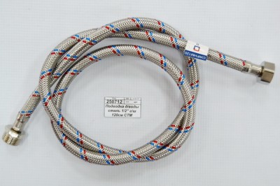 Подводка для воды сталь 1/2&quot гайка/штуцер 120см СТМ *10/80
