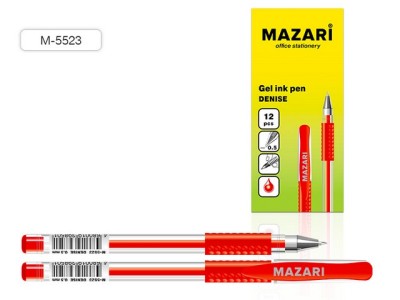 Ручка гелевая MAZARI DENISE красная, 0.5мм, пластиковый корпус, M-5523 *40