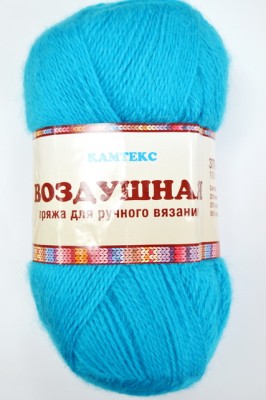 Пряжа Воздушная бирюза меринос25% шерсть25% акрил50% 100гр 370м 024