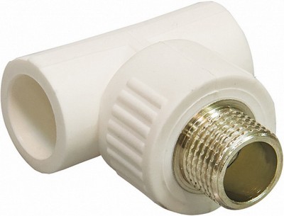 Тройник PP-R комбинированный, с наружной резьбой DN20*3/4&quot СТМ Пластмассовый *10