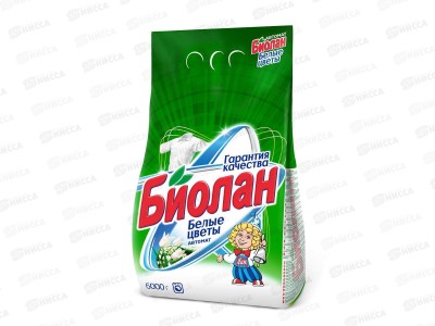 БИОЛАН Белые цветы автомат  6кг мягкая упаковка  *2 /735-4/ 7044М