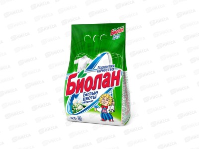 БИОЛАН Белые цветы автомат  2,4кг мягкая упаковка  *4 /732-4/ 7024М