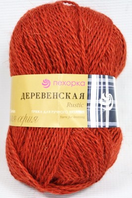 Пряжа Деревенская красное дерево шерсть100% 100гр 250м 487
