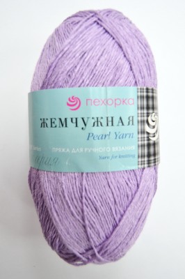Пряжа Жемчужная сирень хлопок50% вискоза50% 100гр 425м 22
