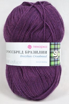 Пряжа Кроссбред Бразилии ежевика мериносовая шерсть50% акрил50% 100гр 500м 191