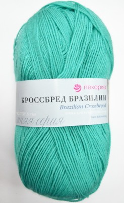 Пряжа Кроссбред Бразилии изумруд мериносовая шерсть50% акрил50% 100гр 500м 335